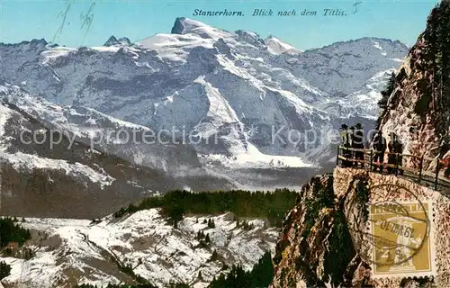 AK / Ansichtskarte Stanserhorn_NW Panorama Blick nach dem Titlis Urner Alpen 