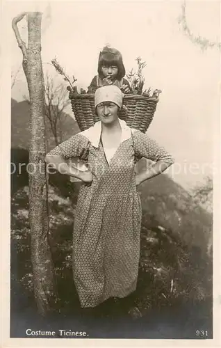 AK / Ansichtskarte Ticino_Tessin_Region Costume Ticinese 