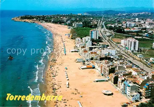 AK / Ansichtskarte 73796389 Torredembarra_Tarragones_ES Playa Fliegeraufnahme 