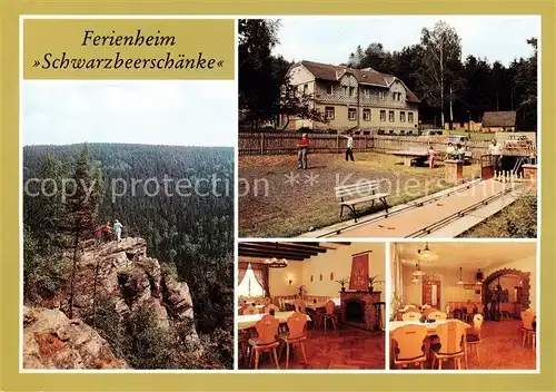 AK / Ansichtskarte 73796418 Pobershau Ferienheim Schwarzbeerschaenke Auf dem Katzenstein Aussenansicht Speisesaal Gaststube Pobershau