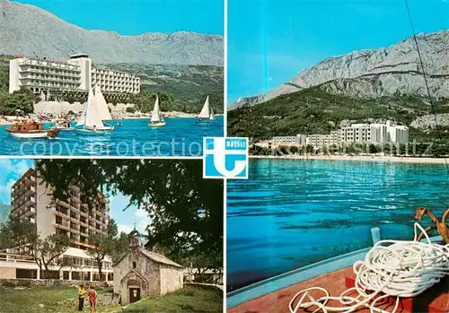 AK / Ansichtskarte 73796773 Tucepi_Makarska_Croatia Teilansichten Kapelle Boot 