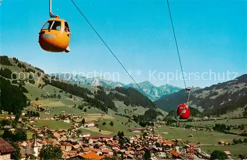 AK / Ansichtskarte Zweisimmen_BE Gondelbahn Zweisimmen Rinderberg Alpenpanorama Berner Alpen 