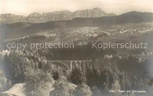 AK / Ansichtskarte Stein_AR Panorama Blick gegen Saentiskette Appenzeller Alpen Stein_AR