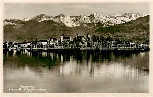 AK / Ansichtskarte Rapperswil_ Jona_Rapperswyl_Zuerichsee_SG Panorama Blick gegen Waeggitalerberge 