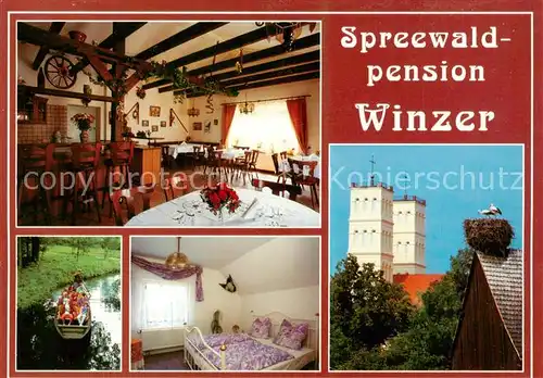 AK / Ansichtskarte 73797099 Straupitz Spreewaldpension Winzer Gastraeume Zimmer Storchennest Straupitz