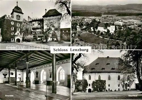 AK / Ansichtskarte Lenzburg_AG Schloss Schlosshof Rittersaal Ritterhaus Luftbild Lenzburg AG