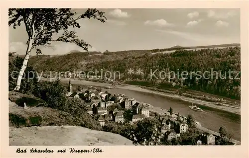 AK / Ansichtskarte 73797617 Bad_Schandau Elbepartie mit Krippen Bad_Schandau