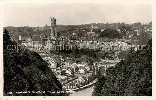 AK / Ansichtskarte Fribourg_FR Quartier du Bourg vue de Perolles Fribourg FR