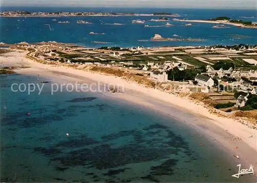 AK / Ansichtskarte Santec La plage vue aerienne Santec