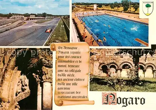 AK / Ansichtskarte Nogaro_32_Gers En Armagnac Nogaro reputee pour ses courses automobiles et de motos demeure Ses anciens cloitres du Xle une ville gasconne Respectueuse des traditions ancestrales 