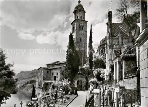 AK / Ansichtskarte Morcote_Lago_di_Lugano_TI Kirche Ortsansicht 