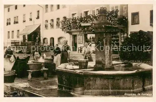 AK / Ansichtskarte Gruyeres__Gruyere_FR La fontaine Brunnen 