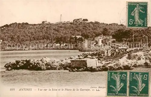 AK / Ansichtskarte Antibes_06_Alpes_Maritimes Vue sur la Sales et le Phare de la Garoupe 