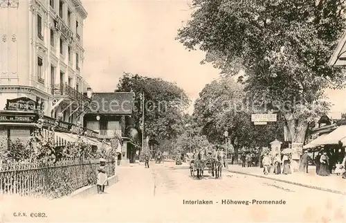 AK / Ansichtskarte 13798436 Interlaken_BE Hoehenweg-Promenade Pferdekutsche Interlaken_BE