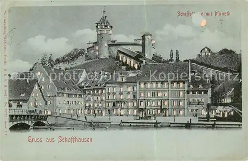 AK / Ansichtskarte 13798466 Schaffhausen__SH Schiffslaende mit Munoth 