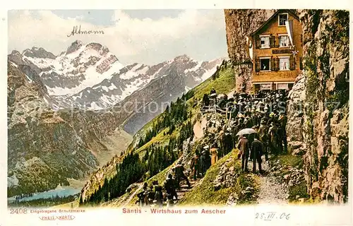 AK / Ansichtskarte 13798491 Saentis_2504m_AR Wirtshaus zum Aescher 