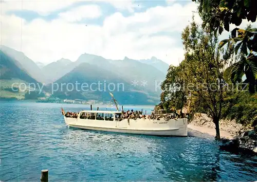 AK / Ansichtskarte 13798580 Walensee_Wallensee_SG Schiffbetrieb Quinten 