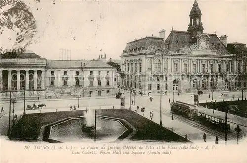 AK / Ansichtskarte 13798770 Tours_37 Le Palais de Justice lHotel de Ville et la Place 