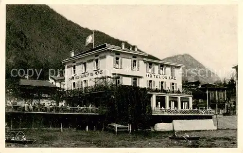 AK / Ansichtskarte Melide_Lago_di_Lugano Hotel Pension du Lac Melide_Lago_di_Lugano