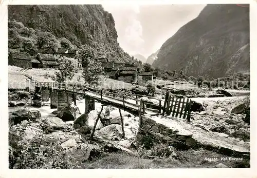 AK / Ansichtskarte Reseto_Bavona_Lugano_TI Bergdorf Gebirgsbach Bruecke 