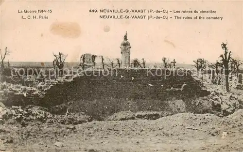 AK / Ansichtskarte Neuville St Vaast_62_Pas de Calais Les ruines du cimetiere 