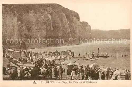 AK / Ansichtskarte Dieppe_76 La Plage les Falaises et l Estacade 