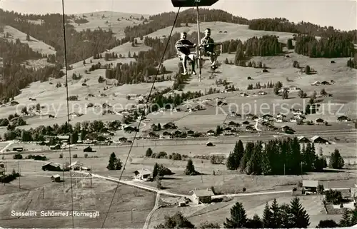 AK / Ansichtskarte Schoenried_Gstaad_BE Sessellift Schoenried Horneggli 