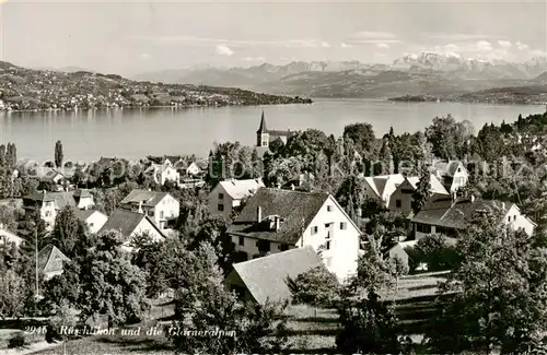 AK / Ansichtskarte Rueschlikon_ZH Panorama Zuerichsee Glarner Alpen 