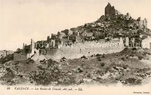 AK / Ansichtskarte Valence_26 Les Ruines de Crussol cote sud 