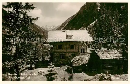 AK / Ansichtskarte 73799933 Zillergrund_Mayrhofen_Zillertal_AT Klaushof 