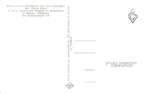 AK / Ansichtskarte 73800031 Heckmuehle_Gemuenden_Schondratal_Bayern im Schondratal Panorama 