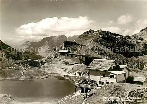 AK / Ansichtskarte Jochpass_2207m_NW Bergsee Jochhuette und Sesselbahn Alpenpanorama 