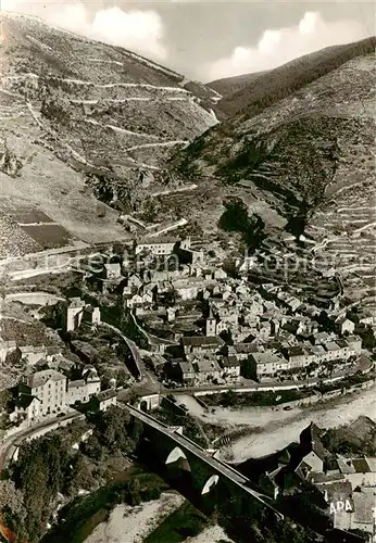 AK / Ansichtskarte Ste Enimie_Sainte_48_Lozere au fond les lacets de la vieille Route de Mende 