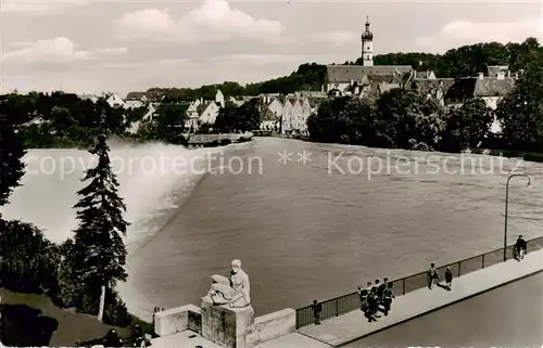 AK / Ansichtskarte 73800449 Landsberg_Lech Lechbruecke mit Stadtpfarrkirche Landsberg_Lech