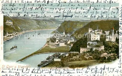 AK / Ansichtskarte 73800589 St_Goar_Rhein mit Rheinfels 