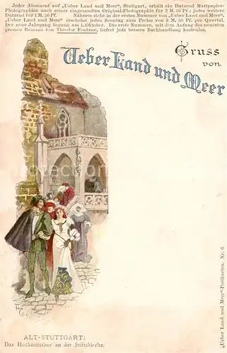 AK / Ansichtskarte 73800653 Stuttgart Hochzeitsthor an der Stiftskirche Stuttgart