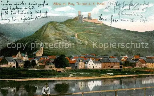 AK / Ansichtskarte 73800839 Alken_Koblenz mit Burg Thurant an der Mosel Alken_Koblenz