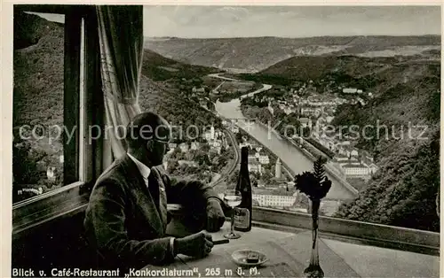 AK / Ansichtskarte 73800841 Bad_Ems_Lahn Blick vom Cafe Restaurant Konkordiaturm Bad_Ems_Lahn