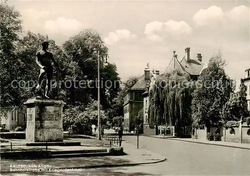 AK / Ansichtskarte 73800963 Kaufbeuren Bahnhofstrasse mit Kriegerdenkmal Kaufbeuren