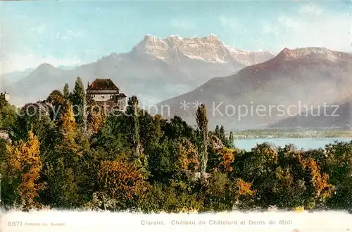 AK / Ansichtskarte Clarens__Montreux_VD Chateau du Chatelard et Dents du Midi 