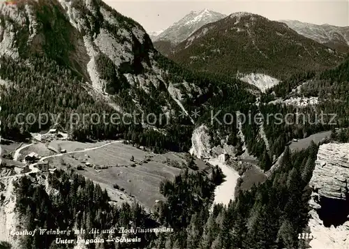 AK / Ansichtskarte Weinberg_Vinadi Gasthof Weinberg mit Alt und Hochfinsttermuenz im Unterengadin 