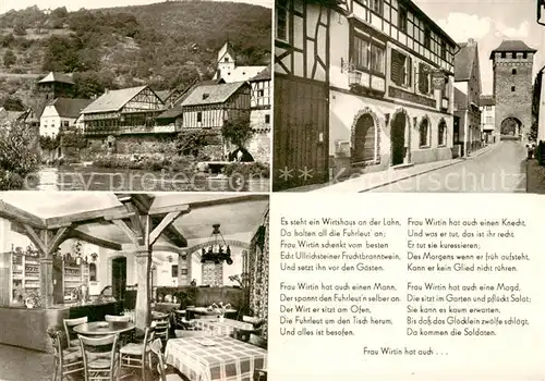 AK / Ansichtskarte 73801131 Dausenau Altes historisches Wirtshaus an der Lahn Gaststube Stadttor Dausenau