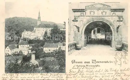 AK / Ansichtskarte 73801481 Weesenstein_Mueglitztal Schloss Weesenstein Eingangsportal 