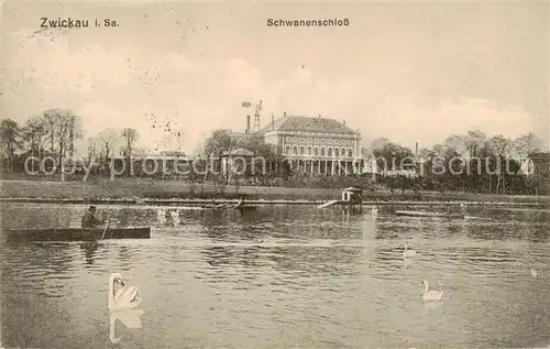 AK / Ansichtskarte 73802223 Zwickau__Sachsen Schwanenschloss Schwaene 