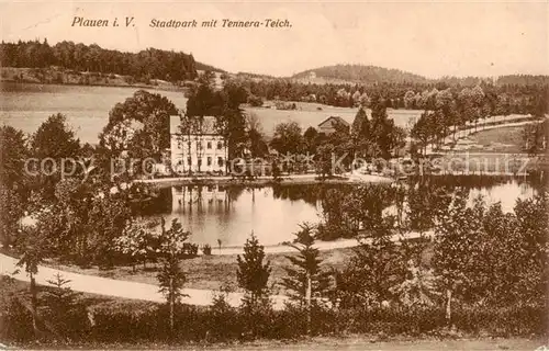 AK / Ansichtskarte 73802229 Plauen__Vogtland Stadtpark mit Tennera Teich 