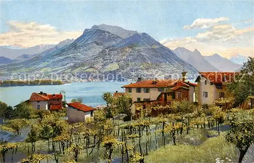AK / Ansichtskarte Pazzallo_Lugano_TI Lago di Lugano e Monte Bre Photochromie Serie 194 Nr. 3305 
