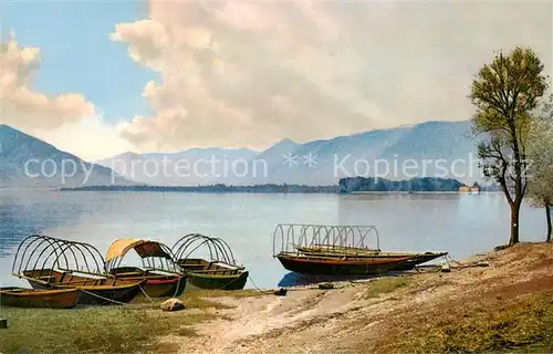 AK / Ansichtskarte Locarno_Lago_Maggiore_TI Panorama Fischerboote 