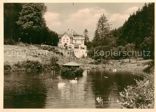 AK / Ansichtskarte 73802462 Rengsdorf Hotel Café Obere Muehle Schwanenteich Luftkurort Rengsdorf