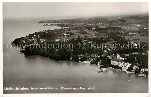 AK / Ansichtskarte 73803360 Bad_Schachen_Lindau Bodensee mit Blick nach Wasserburg  Bad_Schachen_Lindau