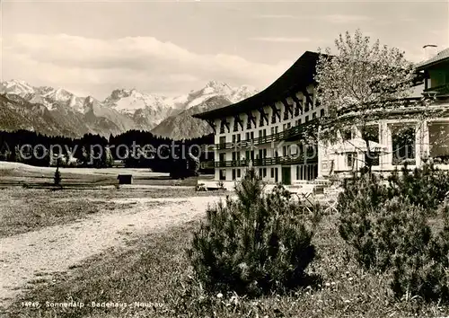 AK / Ansichtskarte 73803698 Sonthofen__Oberallgaeu Alpen Moor und Kneippbad Sonnenalp Badehaus Neubau 